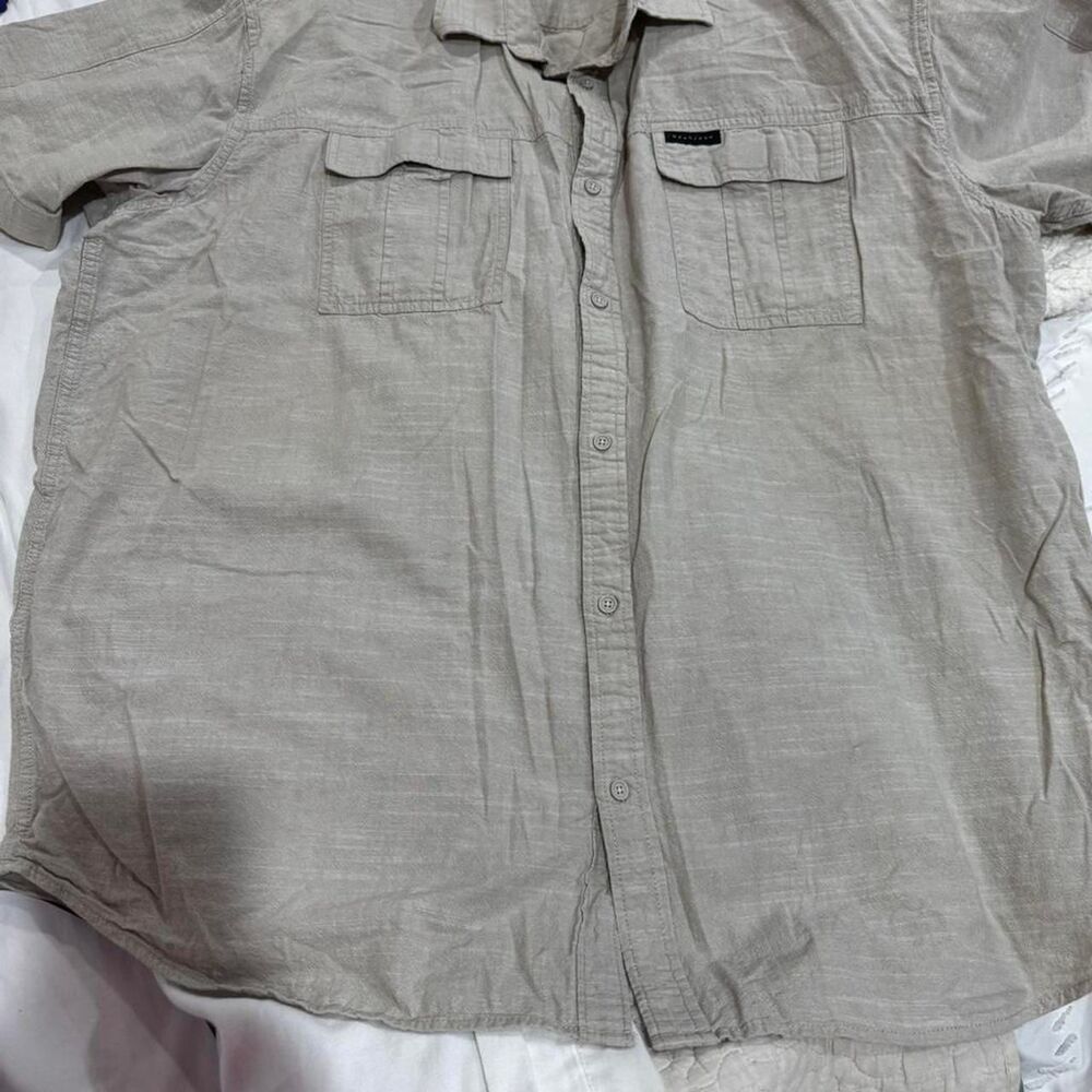 Sean-john Men's Cream and Tan Shirt
